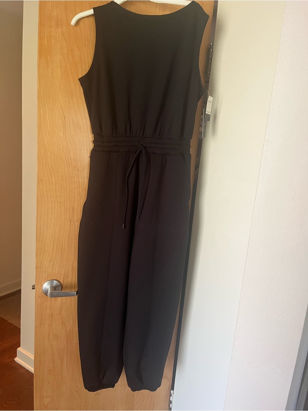 Abercrombie & Fitch Black Sleeveless Jumpsuit with Drawstring Waist